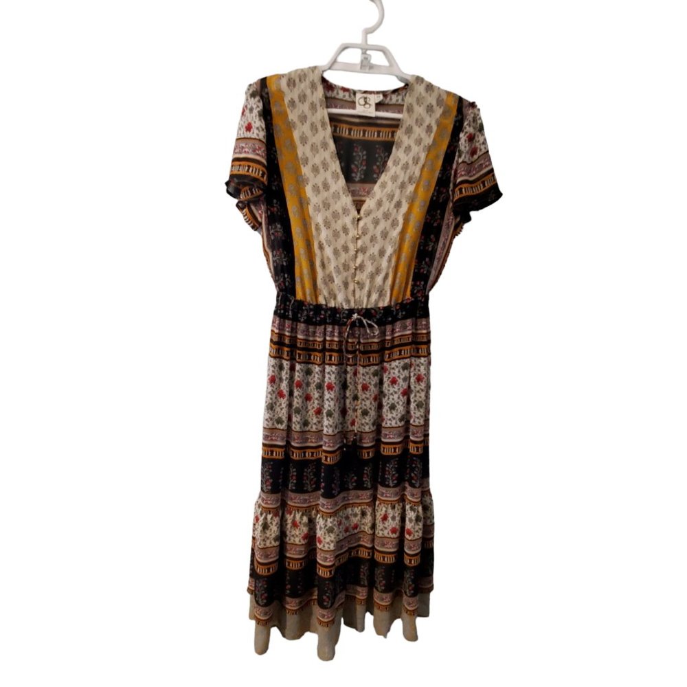 One September dress womens XS Boho midi sheer